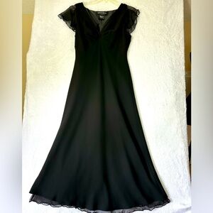 Jones of New York Ankle Length Formal Black Dress - Size 12 silk polyester